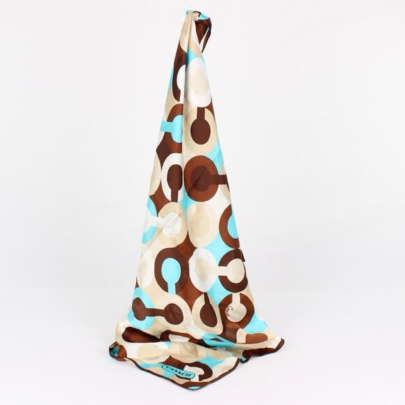 Coach C Logo Vintage Silk Scarf - Picture 4 of 6